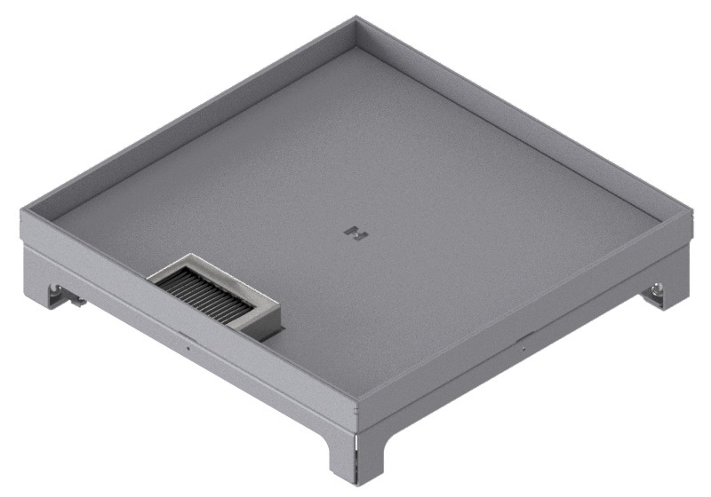 Produktbild UBD 324 202  -  Unterflur-Bodendose UBD 320 inkl. Deckel mit Kante, geschlossen, 20mm Vertiefung und 1 Bürstenauslass